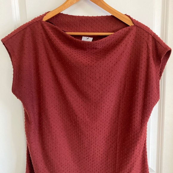 Denver Hayes Cowl Neck Sleeveless Blouse, Rusty Earthy Color Sz S - Picture 1 of 4